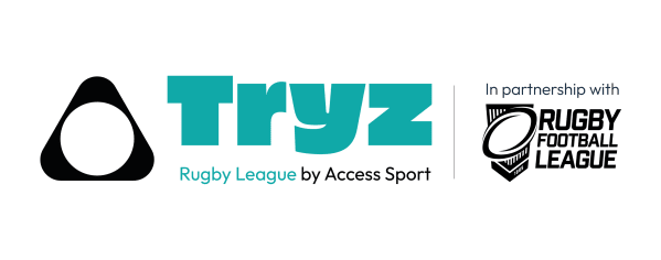 Logo of Tryz Rugby League By Access Sport in Partnership with the Rugby Football League